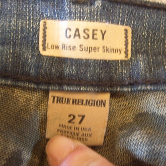 Like New Excellent Condition True Religion Women Jeans sz 27 Made in USA - Picture 2 of 3